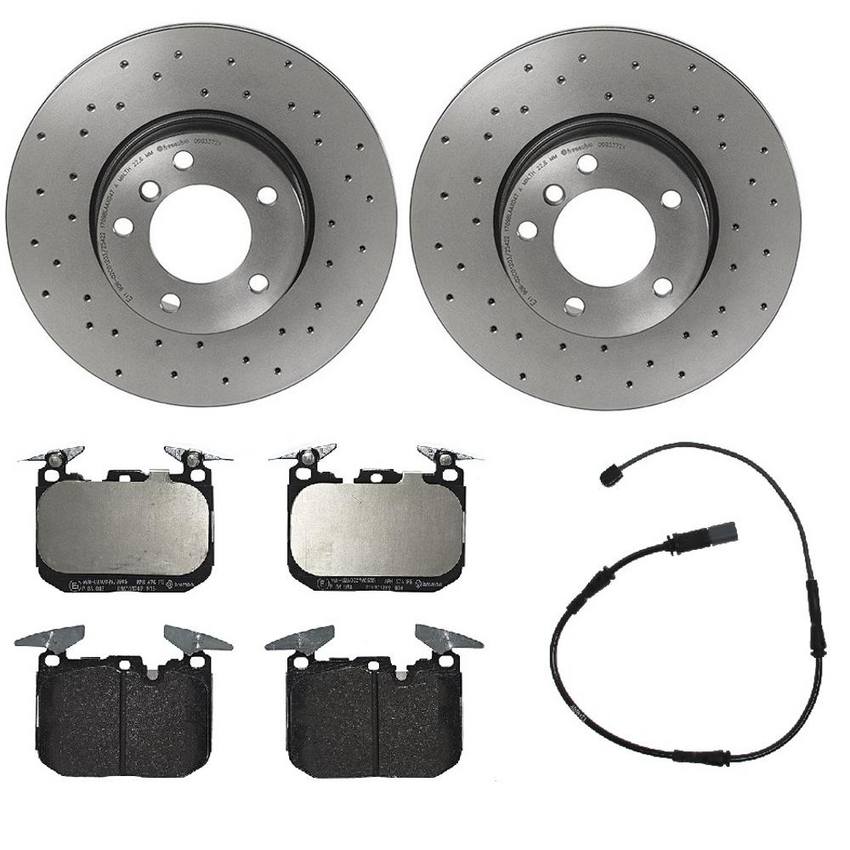 Brembo Brake Pads and Rotors Kit - Front (312mm) (Xtra) (Low-Met)